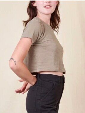 Big Bud Press Women's Sage Green Crop-top Size S